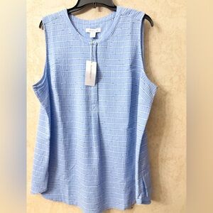 54.  Liz Claiborne Sleeveless Textured Top(Pit to pit 25”
Length 30”)